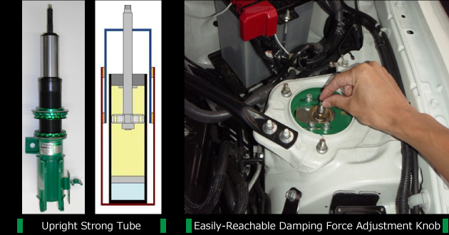 Easily-Reachable Damping Force Adjustment Knob